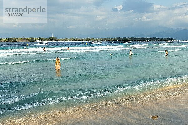 Strand auf Gili Trawangan  Insel vor Lombok  West Nusa Tenggara  Indonesien  Südostasien  Asien