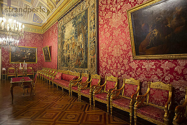 Europa. Italien  Ligurien  Genua. Königspalast  Palazzo Reale oder Palazzo Stefano Balbi UNESCO-Weltkulturerbe. Audienzsaal