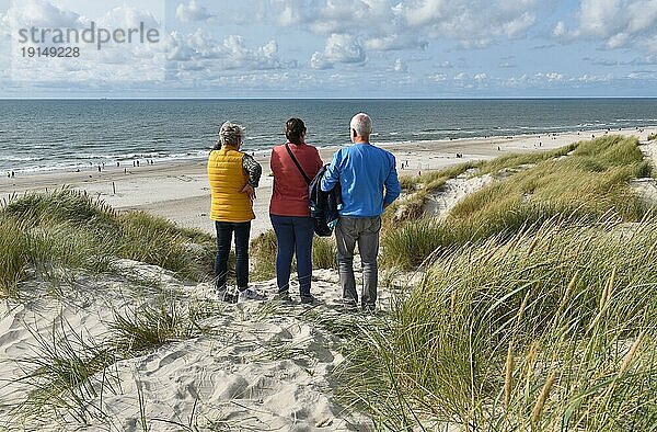 Wanderung in den Dünen an der Nordsee  Dänemark  Europa