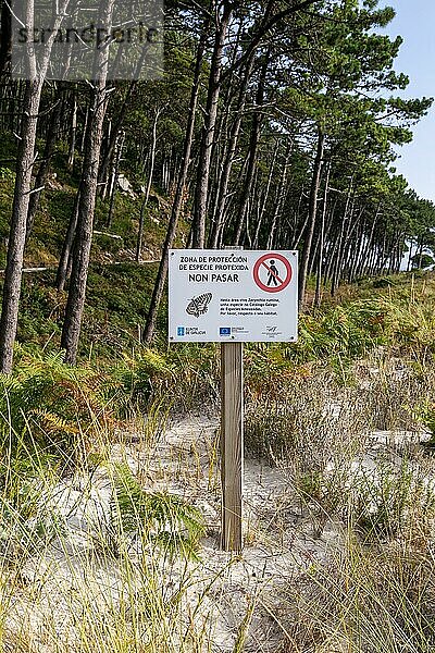 Zeichen Schutzgebiet (Zerynthia Rumina) Schmetterling  Cies Inseln  Atlantikinseln Galicia Maritime Terrestrial National Park