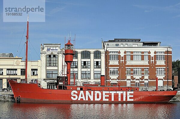 Das Feuerschiff Sandettie in Dünkirchen  Dunkerque  Nord Pas de Calais  Frankreich  Europa