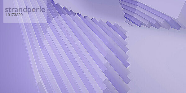 Treppenmuster vor violettem Hintergrund