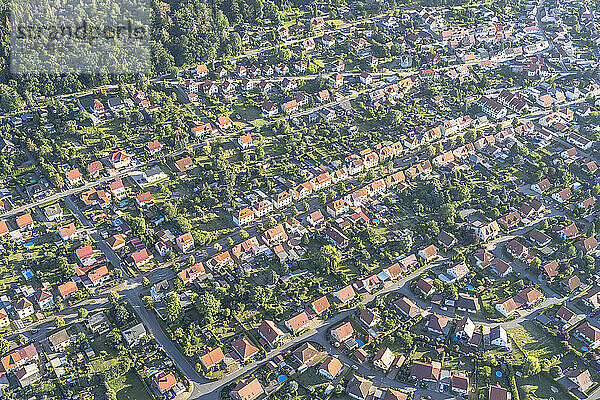 Germany  Saxony-Anhalt  Gernrode  Aerial view of residential district n Harz