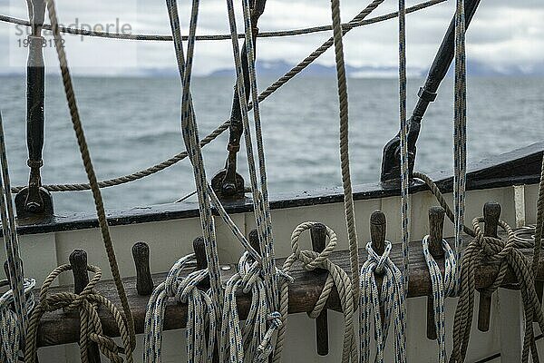 Takelung  Barkentine Antigua  Spitzbergen Inselgruppe  Svalbard  Norwegen  Europa