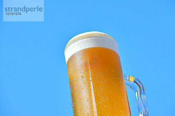 Beer glass and blue sky
