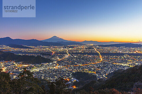 Beautiful view of Mount Fuji  Shizuoka Prefecture  Japan