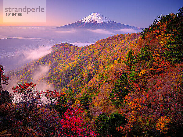 Beautiful view of Mount Fuji  Yamanashi Prefecture  Japan