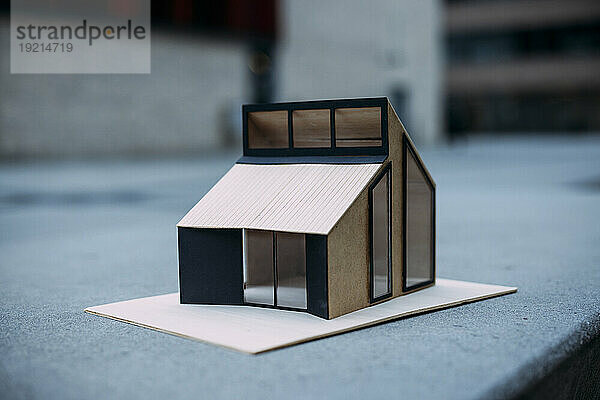 House model on floor at workplace