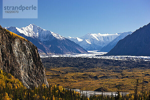 Malerisch Auf Den Lion's Head Mountain Und Den Matanuska-Gletscher  Chugach Mountains  Südzentralalaska  Herbst