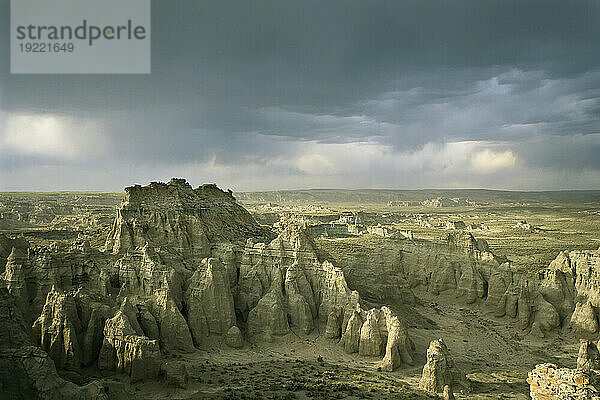 Rock formations of Adobe Town in Wyoming's Red Desert  USA; Adobe Town  Wyoming  United States of America