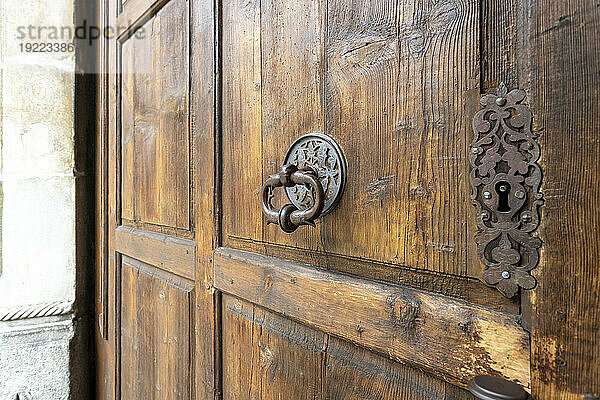 Door detail  Church of Our Lady of the Marsh  Sterzing  Sudtirol (South Tyrol) (Province of Bolzano)  Italy  Europe
