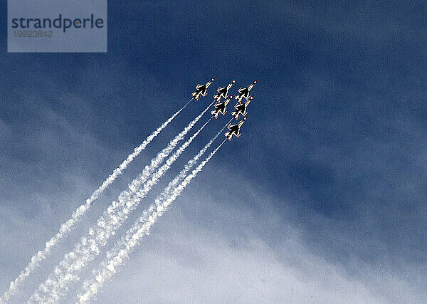 Die Thunderbirds  Feier zum 75. Jahrestag der Airborne Navy  Nellis Air Force Base  Las Vegas  Nevada  Vereinigte Staaten von Amerika  Nordamerika