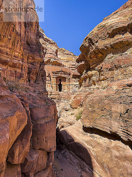Der Tempel der geflügelten Löwen  Archäologischer Park Petra  UNESCO-Weltkulturerbe  eines der neuen sieben Weltwunder  Petra  Jordanien  Naher Osten