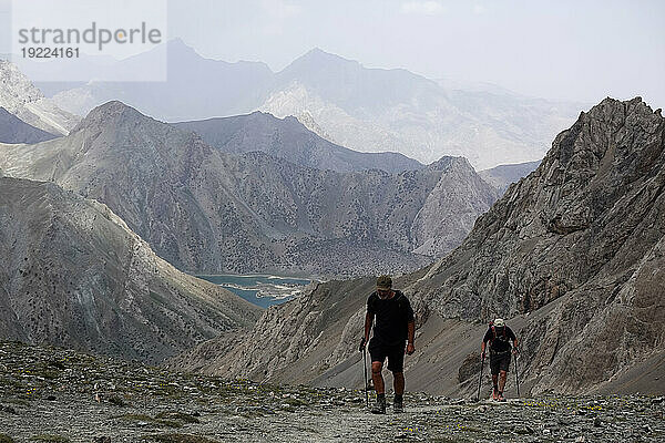 Trekking im Fann-Gebirge  Teil des westlichen Pamir-Alay  Tadschikistan  Zentralasien  Asien