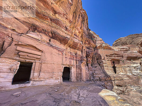 Der Tempel der geflügelten Löwen  Archäologischer Park Petra  UNESCO-Weltkulturerbe  eines der neuen sieben Weltwunder  Petra  Jordanien  Naher Osten