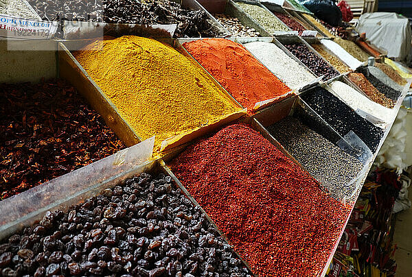 Spices for sale  Central Market  Dushanbe  Tajikistan  Central Asia  Asia