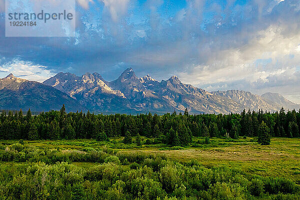 Ebenen und Berge des Grand-Teton-Nationalparks  Jackson  Wyoming  Vereinigte Staaten von Amerika  Nordamerika