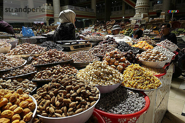 Nuts and dried fruit for sale  Central Market  Dushanbe  Tajikistan  Central Asia  Asia