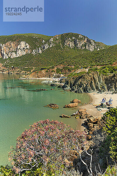 Masua beach  Pan di Zucchero  Nebida  Iglesiente  Sud Sardegna district  Sardinia  Italy  Mediterranean  Europe