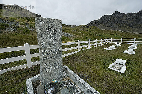 Grab des berühmten Entdeckers Sir Ernest Shackleton; Grytviken  Insel Südgeorgien