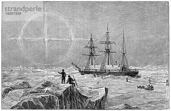 Vega im Winterquartier. Nordenskiölds Teilnahme an drei geologischen Expeditionen nach Spitzbergen  gefolgt von längeren Erkundungen der Arktis in den Jahren 1867  1870  1872 und 1875  veranlasste ihn  die Entdeckung der lang gesuchten Nordostpassage zu versuchen. Dies gelang ihm mit der Vega  mit der er zum ersten Mal die Nordküsten Europas und Asiens durchfuhr