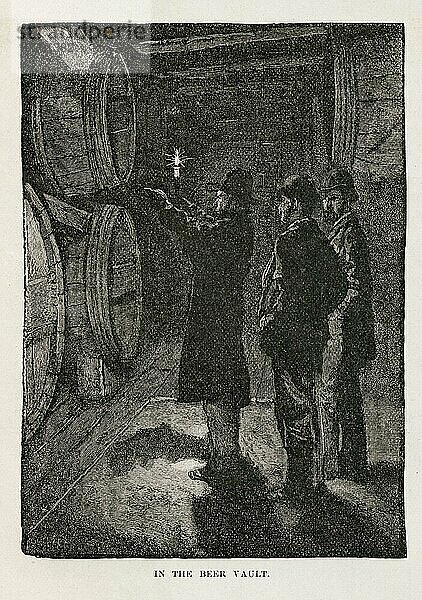 Biergewölbe einer Brauerei in Milwaukee  Wisconsin. Ursprünglich veröffentlicht in der April Ausgabe 1881 des Harpers New Monthly Magazine
