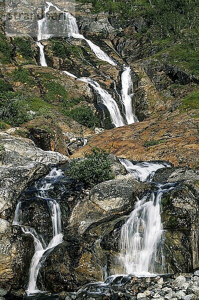 Wasserfall im Stora Sjoefallets-Nationalpark  Waterfall Stora Sjoefallets-Nationalpark  Lappland  Norrbottens Län