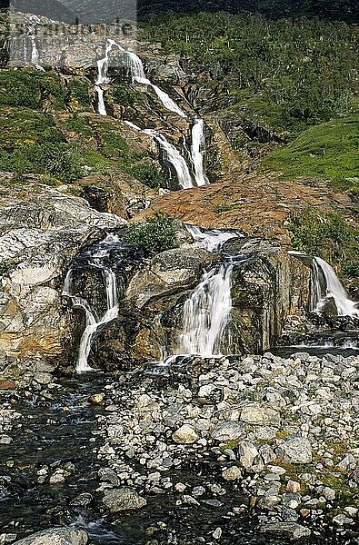 Wasserfall im Stora Sjoefallets-Nationalpark  Waterfall Stora Sjoefallets-Nationalpark  Lappland  Norrbottens Län