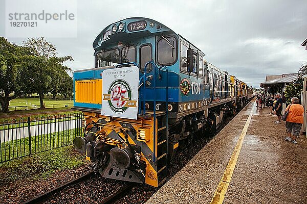 Die berühmte Kuranda Scenic Railway beginnt an der Freshwater Station in Cairns  Queensland  Cairns  Australien  Ozeanien