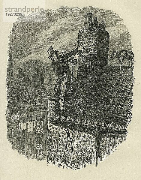 Die letzte Chance. Illustration aus dem 19. Jahrhundert aus Charles Dickens Oliver Twist. Illustration von George Cruishank (1792 1878)
