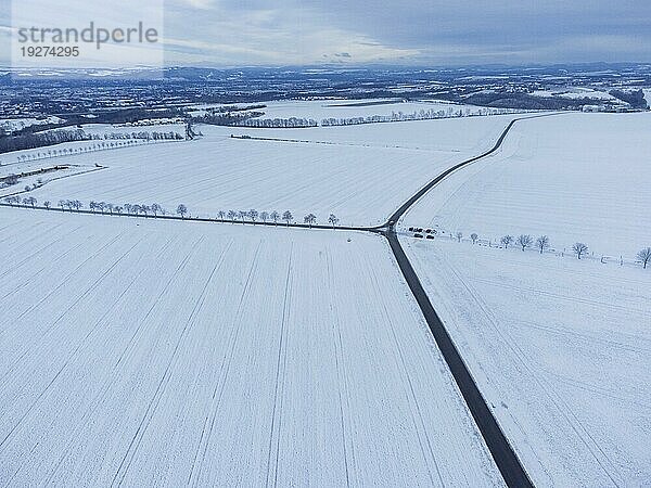 Landschaft bei Babisnau einem markantten Höhenzug am südlichen Stadtrand von Dresden. Blick ins Kreischaer Becken