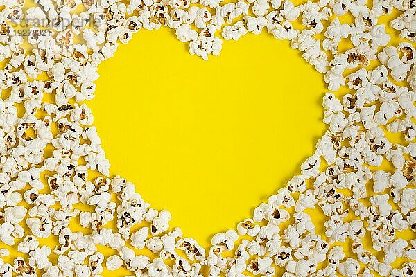 Draufsicht Popcorn Herzform