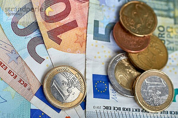 Eurowährung in Großaufnahme