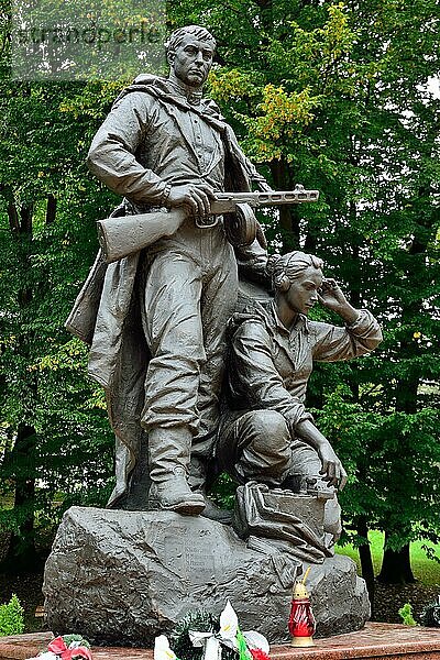 Denkmal für Soldaten Pfadfinder im Siegespark  einer Touristenattraktion der Stadt. Kaliningrad  vor Königsberg  Kaliningrad  Russland  Europa