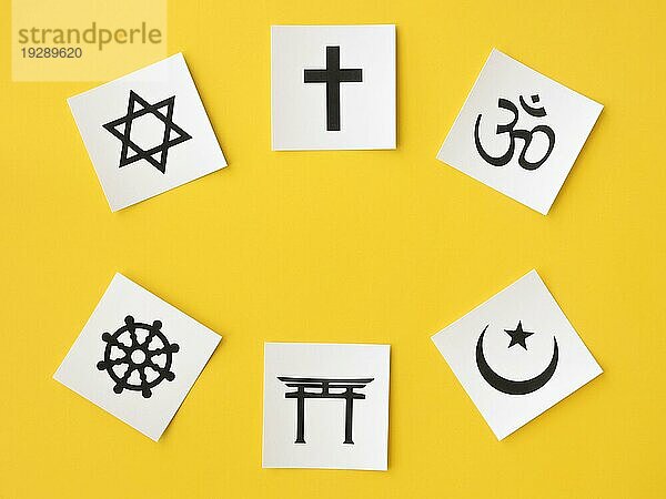 Ansicht von oben religiöse Symbole
