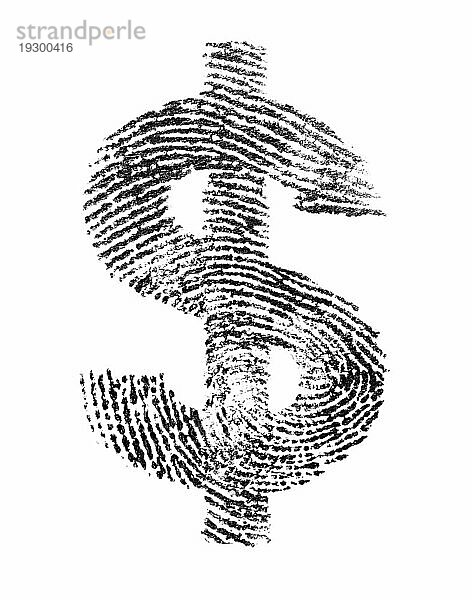 Dollarzeichen aus einem echten Fingerabdruck