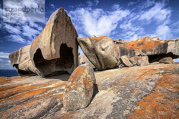 Bemerkenswerte Felsen mit blauem und weißem Himmel  beeindruckendes Wahrzeichen auf Kangaroo Island  Südaustralien