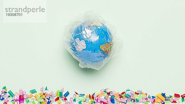 Draufsicht Globus aus Kunststoff
