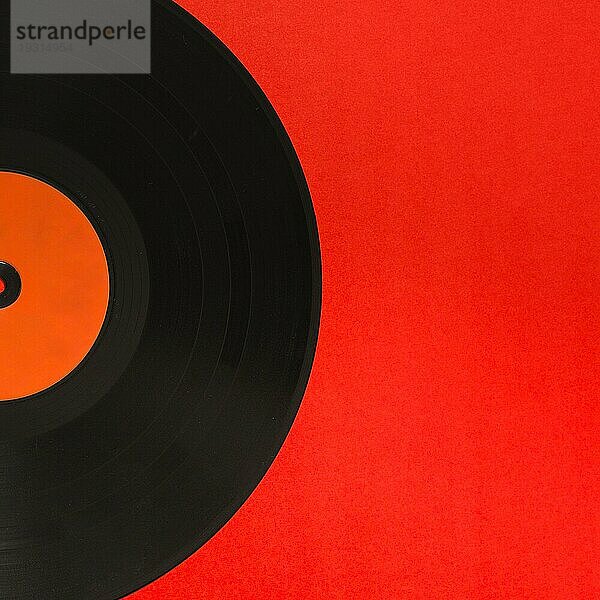 Close up Schallplatte roten Hintergrund
