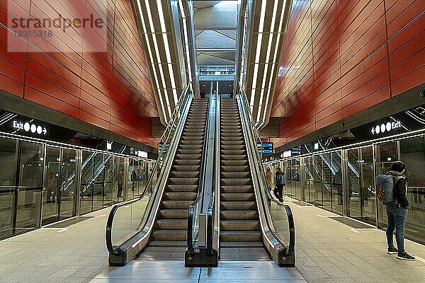 Kopenhagen  Dänemark  01. März 2022: Innenansicht der Ubahnstation Osterport an der City Circle Line  Europa