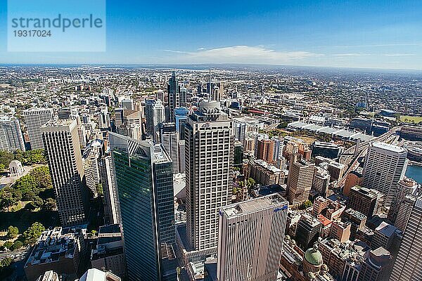 Eine Luftaufnahme von Sydney mit Blick nach Süden von Sydney CBD  in NSW  Australien  Ozeanien