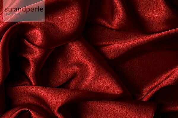 Rote Seide Stoff  close up romantische Textur  Valentinstag Hintergrund
