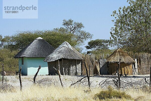 Afrikanisches Hütten Dorf  Botswana  Afrika