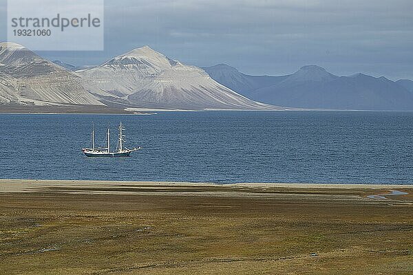 Barkentine Antigua  Berge und Tundra  Kapp Wijk  Spitzbergen  Svalbard  Norwegen  Europa