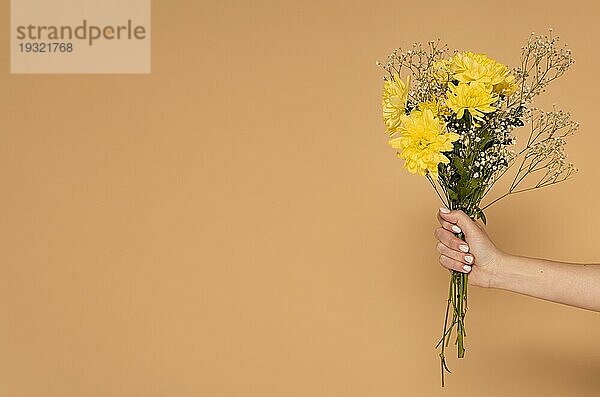 Kopierraum Frau Hand mit Blumen
