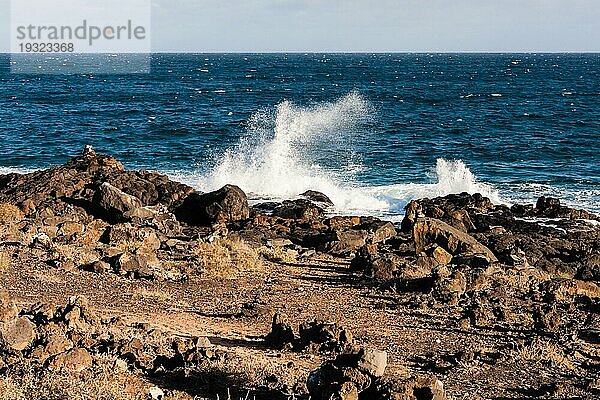 Küste auf Lanzarote  Kanarische Insel  Spanien  coast line on Lanzarote  Canary island  Spain  Europa
