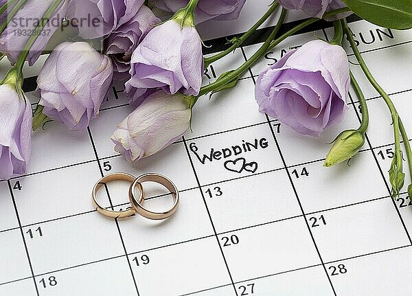 Hochzeit mit zwei Herzen geschrieben Kalender
