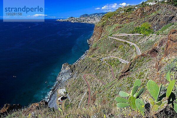 Steilküste bei Garajau  Insel Madeira  Portugal  Europa