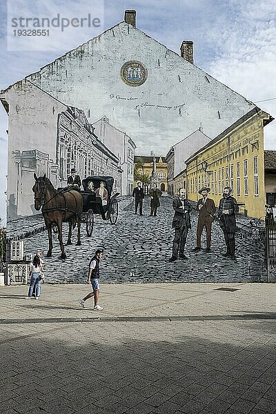 Gemälde an einer Hauswand  Novi Sad  Serbien  Europa