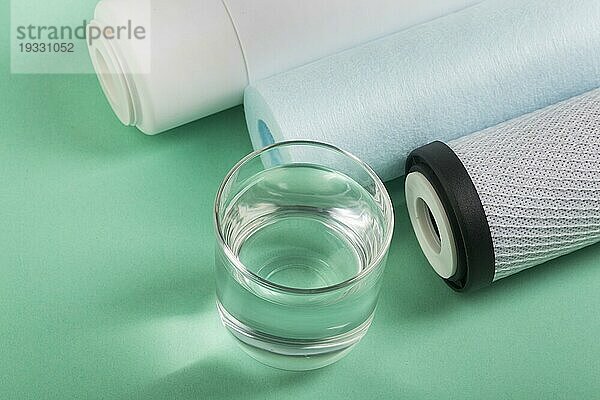 Wasserfilter Glaswasser Hochansicht